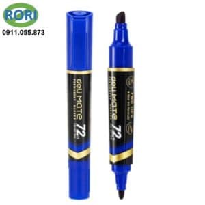Bút dạ dầu 2 đầu-Xanh DL-EU72-BL. Bút đánh xấu không xóa được. sản phẩm chính hãng của thương hiệu Deli.