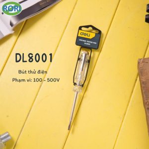 Bút thử điện Deli DL8001. Với khả năng kiểm tra từ 100-500V. phù hợp để kiểm tra các thiết bị điện dân dụng.