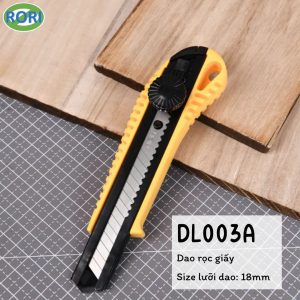 DL003A là mẫu dao rọc giấy được rất nhiều người ưa chuộng bởi giá thành rẻ nhưng vẫn đáp ứng được các tác vụ cắt của người dùng. Thiết kế phổ thông, lưỡi dao cắt 18mm cho khả năng cắt mạnh mẽ. kết hợp với núm xoay khóa vị trí, giúp hỗ trợ công việc và đảm bảo an toàn rong quá trình làm việc, lưu trữ.