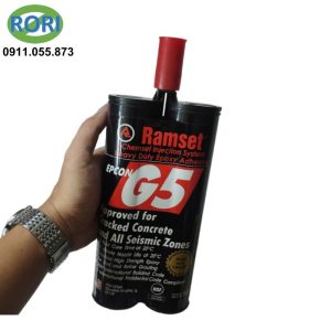 ramset epcon g5 là mẫu keo khoan cấy thép phổ biến và bán chạy hàng đầu trên thị trường, bởi nhiều ưu điểm vươt trội và thân thiện với người dùng. đặc biệt là thời gian khô nhanh và khả năng chịu cường độ tác dụng lực cao. Giải pháp RORI tự hào là đơn vị uy tín, chuyên cung cấp và phân phối chính hãng các loại dụng cụ cầm tay, dụng cụ - thiết bị - vật tư kim khí, máy công cụ, dụng - thiết bị điện, vật tư phòng sơn, phòng sạch, bảo hộ lao động,... tại khu vực Miền Trung. Đặc biệt là tại các tỉnh Huế, Đà Nẵng, Quảng Nam, Quảng Ngãi.