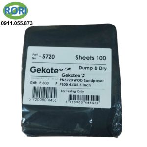 Gekatex PN5720 - Giấy nhám P800, kích thước 4.5x5.5 inch là mẫu sản phẩm giấy nhám có khả năng hỗ trợ mài, chà nhám bề mặt sản phẩm với tính hiệu quả cao.  Giúp tăng độ hoàn thiện và giá trị của sản phẩm. Giải pháp RORI tự hào là đơn vị uy tín, chuyên cung cấp và phân phối chính hãng các loại dụng cụ cầm tay, dụng cụ - thiết bị - vật tư kim khí, máy công cụ, dụng - thiết bị điện, vật tư phòng sơn, phòng sạch, bảo hộ lao động,... tại khu vực Miền Trung. Đặc biệt là tại các tỉnh Huế, Đà Nẵng, Quảng Nam, Quảng Ngãi.