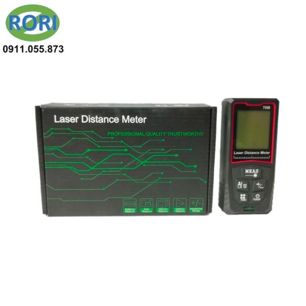 Máy đo khoảng cách laser 70m AK-E70 với thiết kế nhỏ gọn và độ chính xác cao, tích hợp bọt thủy lấy hướng cho tia đo nằm ngàng giúp công việc đo đạc nhanh chóng và chính xác hơn.