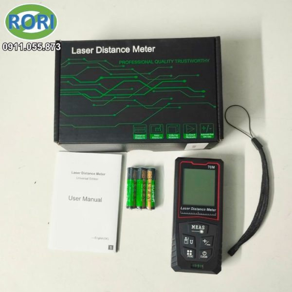 Máy đo khoảng cách laser 70m AK-E70 với thiết kế nhỏ gọn và độ chính xác cao, tích hợp bọt thủy lấy hướng cho tia đo nằm ngàng giúp công việc đo đạc nhanh chóng và chính xác hơn.