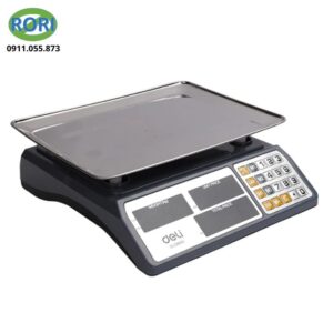 Cân điện tử Deli DL338005 thiết kế hiện đại, mặt khay inox rộng chắc chắn, hiển thị LED rõ nét giúp cân trọng lượng và tính tiền nhanh chóng. Sản phẩm phù hợp cho cửa hàng tạp hóa, quầy thực phẩm, siêu thị mini với độ chính xác cao và độ bền ổn định.