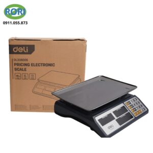 Cân điện tử Deli DL338005 thiết kế hiện đại, mặt khay inox rộng chắc chắn, hiển thị LED rõ nét giúp cân trọng lượng và tính tiền nhanh chóng. Sản phẩm phù hợp cho cửa hàng tạp hóa, quầy thực phẩm, siêu thị mini với độ chính xác cao và độ bền ổn định.