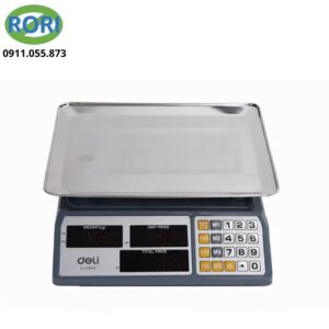 Cân điện tử Deli DL338005 thiết kế hiện đại, mặt khay inox rộng chắc chắn, hiển thị LED rõ nét giúp cân trọng lượng và tính tiền nhanh chóng. Sản phẩm phù hợp cho cửa hàng tạp hóa, quầy thực phẩm, siêu thị mini với độ chính xác cao và độ bền ổn định.