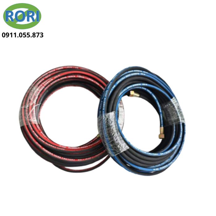 dây hàn gió đá dùng để dẫn khí oxy và khí nhiên liệu (gas/acetylene) từ bình chứa đến mỏ hàn/cắt