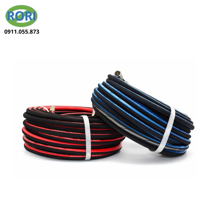 dây hàn gió đá dùng để dẫn khí oxy và khí nhiên liệu (gas/acetylene) từ bình chứa đến mỏ hàn/cắt