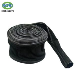 Vỏ bọc cáp hàn da có khóa kéo, chất liệu dày chịu nhiệt tốt, chuyên dùng bảo vệ dây hàn trong môi trường cơ khí.
