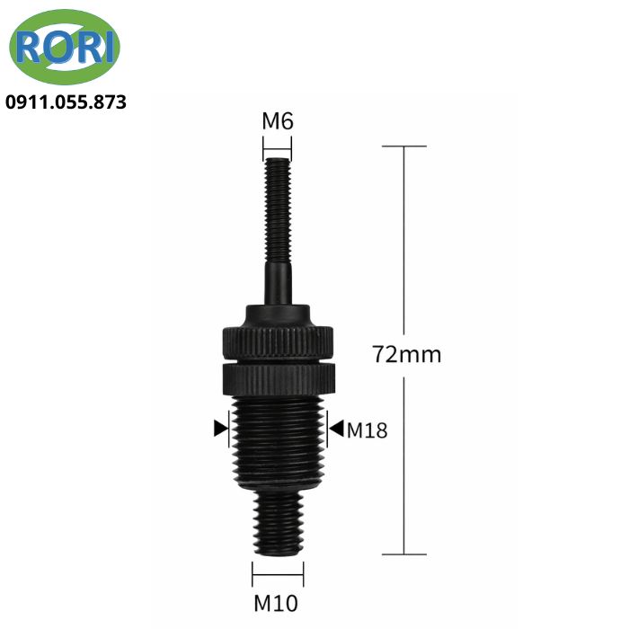 Đầu rút ốc tán 2 đầu ren bằng thép cứng dùng cho máy rút đinh tán cơ khí