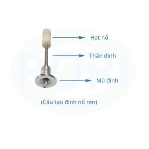 cấu tạo đinh nổ ren: từ hạt nổ, thân đinh cho đến mũ đinh