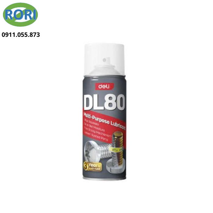 Dầu chống rỉ sét 200mL hay còn gọi là chất chống oxy hóa là loại chất bôi trơn có khả năng bảo vệ các chi tiết kim loại bằng cách tạo lớp màng mỏng ngăn cách với môi trường xung quanh. Sản phẩm này đến từ thương hiệu nổi tiếng Deli, với thiết kế dạng xịt tiện lợi cùng công dụng đa dạng. Sản phẩm sẽ mãng mang đế cho bạn trải nghiệm tốt nhất.