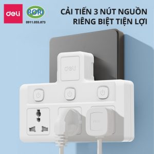 Ổ điện chống giật ET715 là thiết bị quản lý nguồn điện thông minh với 3 công tắc độc lập. Không chỉ đơn thuần là một bộ chuyển đổi nguồn điện. Sản phẩm mang đến trải nghiệm sử dụng tiện lợi hơn nhờ thiết kế 3 công tắc điều khiển riêng biệt. Người dùng có thể chủ động bật hoặc tắt từng ổ cắm mà không ảnh hưởng đến các thiết bị còn lại. Đây là giải pháp phù hợp cho gia đình, văn phòng và không gian làm việc hiện đại. Ngoài ra sản phẩm còn có khả năng chống cháy vô cùng an toàn.