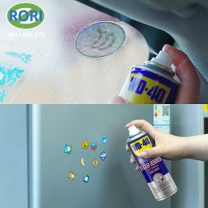Hóa chất tẩy rửa WD-40, giải pháp làm sạch keo dán nhanh chóng. Sản phẩm là chất tẩy keo hiệu quả. Dù là loại keo cứng đầu cỡ nào cũng dễ dành lau trôi sạch sẽ. Sản phẩm cũng được dùng làm chất tẩy rửa công nghiệp chuyên dụng.