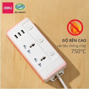 Ổ cắm điện thông minh ET409 là giải pháp cung cấp nguồn điện tiện lợi và an toàn. Thiết kế tích hợp nhiều loại ổ cắm giúp bạn cấp nguồn và sạc nhiều thiết bị cùng lúc mà vẫn giữ không gian gọn gàng. Sản phẩm là một trong những thiết bị không thể thiếu trong gia đình hay không gian làm việc của bạn. Thương hiệu Deli nổi tiếng sẵn sàng sản xuất ra loại ổ điện an toàn, chống cháy và có dòng điện ổn áp.