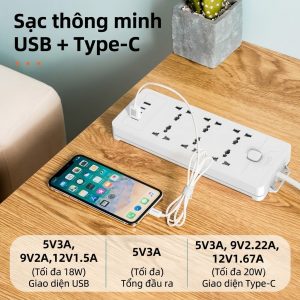 Ổ điện chính hãng Deli ET424