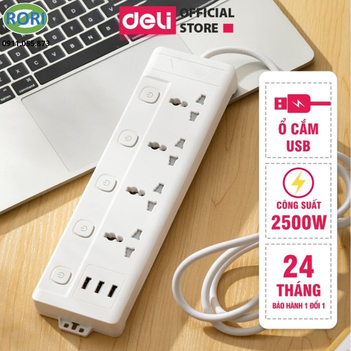 Ổ điện chính hãng Deli ET411 là loại ổ điện thông đến từ thương hiệu Deli. Đây là thương hiệu nổi tiếng với nguồn sản phẩm chất lượng uy tín. Sản phẩm này của Deli được thiết kế để tăng khả năng chống giật cũng như phù hợp với nhiều thiết bị điện tử khác nhau. Nếu bạn đang cần một ổ cắm điện đa năng thì đây sẽ là lựa chọn tuyệt vời cho bạn.