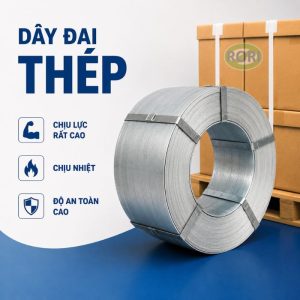  Dây đai thép được thiết kế để đáp ứng những yêu cầu cố định hàng hóa có tải trọng lớn hoặc hàng hóa trong ngành công nghiệp nặng. Với độ cứng và khả năng chịu lực vượt trội, dây đai thép giúp cố định các kiện hàng chắc chắn cả trong vận chuyển đường dài hoặc những môi trường làm việc khắc nghiệt.
