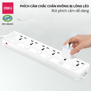 Trong cuộc sống hiện đại, một ổ cắm chất lượng giúp việc thiết kế điện trở nên thuận tiện hơn. Ổ cắm điện Deli ET423 được thiết kế với 6 ổ cắm và 6 công tắc nguồn độc lập. Sản phẩm đáp ứng tốt nhu cầu sử dụng tại gia đình, văn phòng hoặc cửa hàng. Công suất 2500W cùng dòng điện định mức 10A mang đến khả năng cấp nguồn ổn định cho thiết bị. Đặc biệt, sản phẩm còn có khả năng chống giật giúp đảm bảo an toàn khi sử dụng.