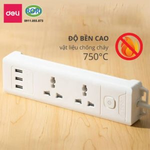 Ổ điện chống cháy ET418 của Deli là lựa chọn phù hợp cho mọi gia đình, văn phòng và khu vực làm việc. Đây là loại ổ điện hiện đại, thiết kế hướng tới sự an toàn, chống giật. Chất liệu bền bỉ, chịu nhiệt cao giúp hạn chế khả năng chống cháy. Thiết bị phù hợp cho gia đình có trẻ em hay không gian làm việc cần kết nối nhiều thiết bị.
