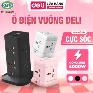 Ổ điện thông minh CT413 là mẫu ổ cắm đa năng đến từ thương hiệu Deli, được thiết kế dành cho nhu cầu sử dụng điện trong gia đình, văn phòng và cửa hàng. Thiết kế hiện đại phù hợp cho nhiều thiết bị điện tử, nhiều màu sắc cùng khả năng sử dụng an toàn khiến sản phẩm trở thành ổ điện công suất lớn được nhiều người lựa chọn.